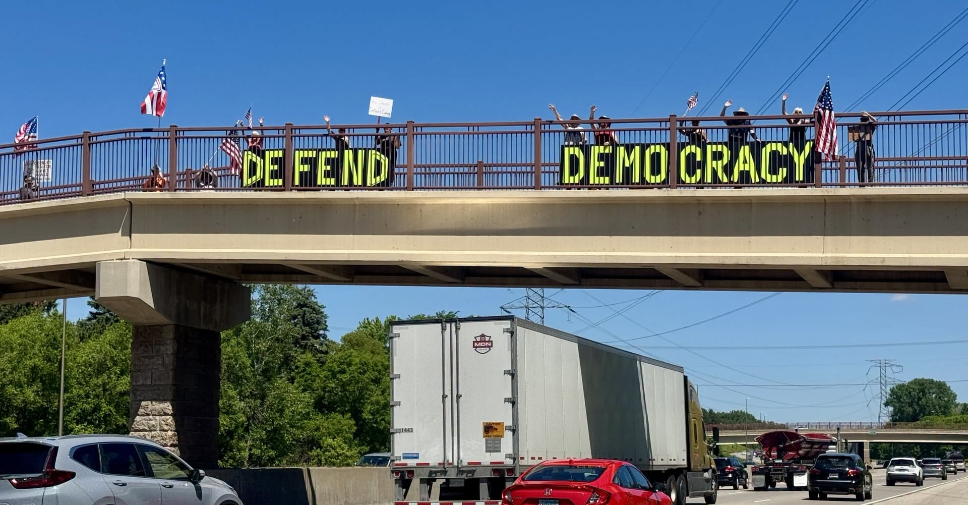No Kings: Vote Early Minnetonka Bridge Brigade