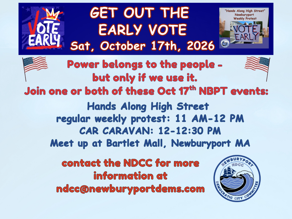 Post Protest Car Parade - Newburyport "Hands Along High Street"