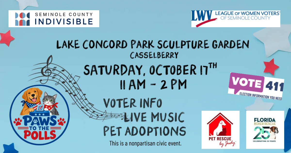 No Kings Vote Early: Lake Concord Park, Casselberry, FL