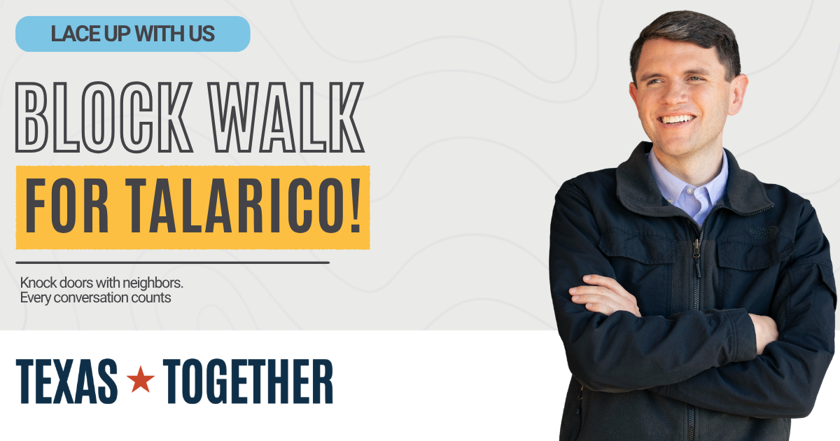 Katy for Talarico - No Kings - Block Walk!