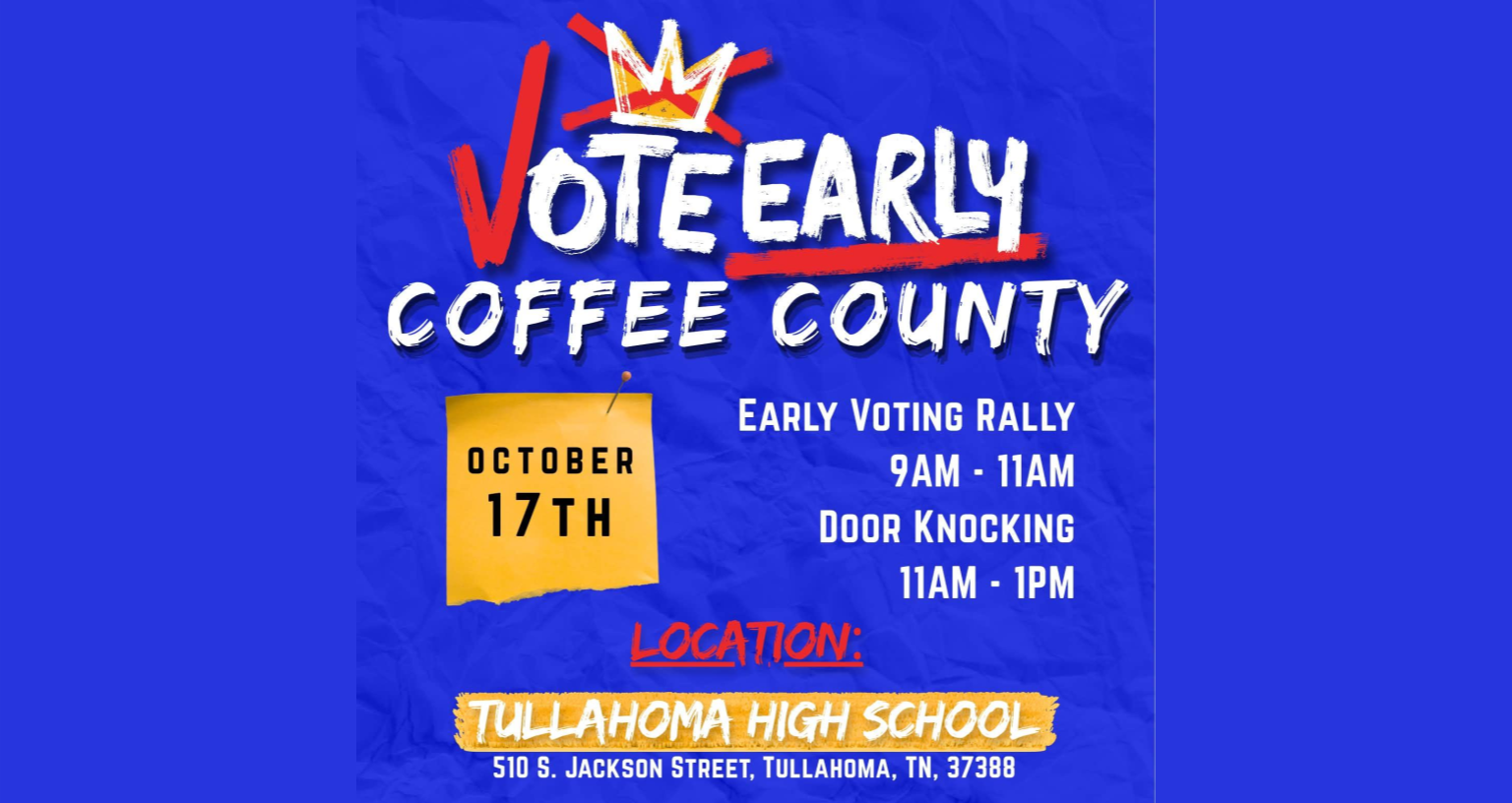 No Kings: Vote Early Coffee County