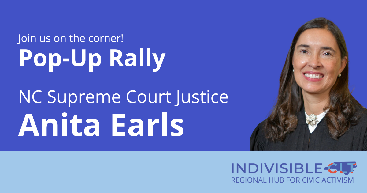 Pop-up Rally to Re-elect Anita Earls (10/10) - Tesla in Matthews